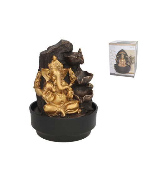 FUENTE ELEFANTE BUDA RANI LED 21,5X21,5X27 CM