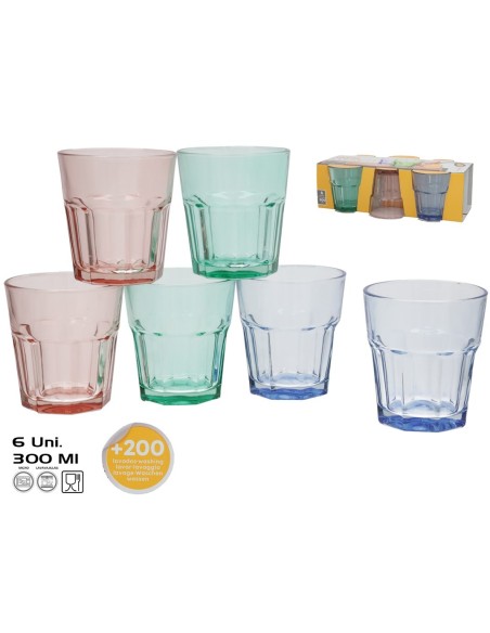 SET 6 VASOS EVEREST 300 ML COLOR