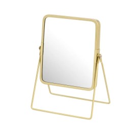 ESPEJO DOBLE 2 AUMENTOS METAL ORO 16 X 7,50 X 23 CM