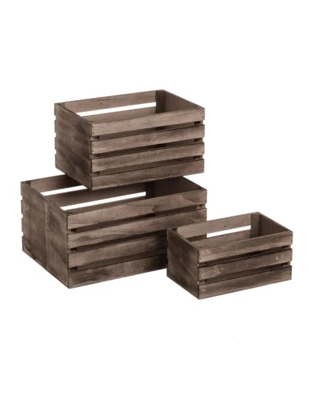 S/3 CAJA CONTRACHAPADO MARRÓN 31 X 23 X 15 CM