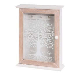 CAJA LLAVES 6 GANCHOS MDF-CRISTAL 20 X 7 X 27 CM