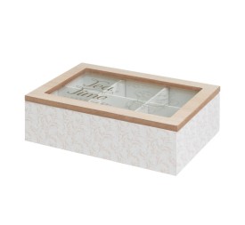 CAJA 6 COMPARTIMENTOS MDF-CRISTAL 24 X 16 X 7 CM