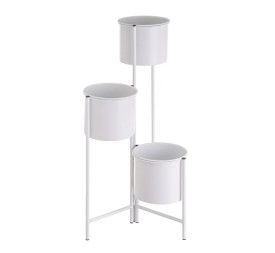MACETERO TRIPLE METAL BLANCO 38 X 19 X 65 CM