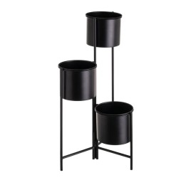 MACETERO TRIPLE METAL NEGRO 38 X 19 X 65 CM