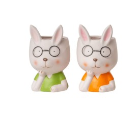 VASO CONIGLIETTO 2 MIX COL OCCHIALI 12,5X11 H18,5 (8PACKS X 2PCS) TERRACOTTA