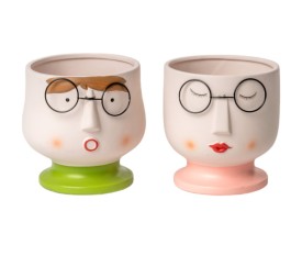 VASO TESTA 2 MIX DES OCCHIALI 14X13 H14 (4PACKS X 4PCS) TERRACOTTA