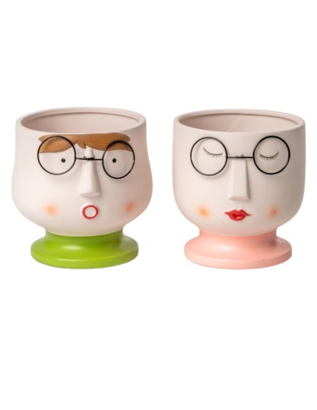 VASO TESTA 2 MIX DES OCCHIALI 11X10,5 H11 (6PACKS X 6PCS) TERRACOTTA