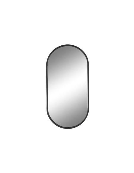 ESPEJO HIERRO CRISTAL 35X1X70 OVAL NEGRO