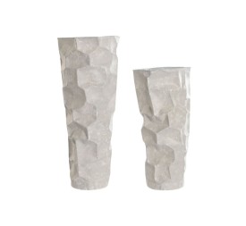 JARRON SET 2 METAL 20X20X48 10X18X39 BEIGE