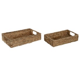 BANDEJA SET 2 FIBRA METAL 40X26X9 NATURAL