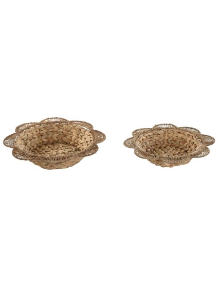CENTRO MESA SET 2 JACINTO DE AGUA YUTE 36X36X8 CENTRO MESA SET 2 JACINTO DE AGUA YUTE 36X36X8
