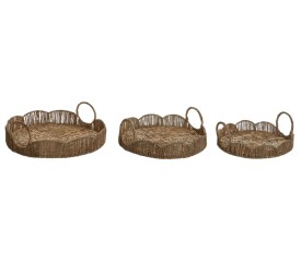 BANDEJA SET 3 JACINTO DE AGUA YUTE 44X44X14
