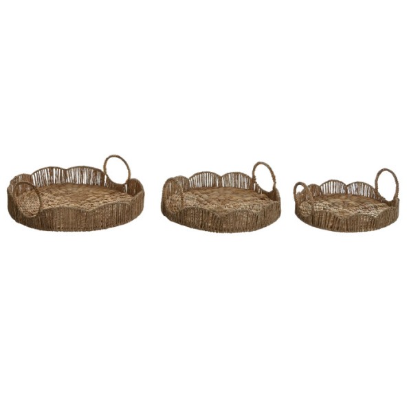 BANDEJA SET 3 JACINTO DE AGUA YUTE 44X44X14