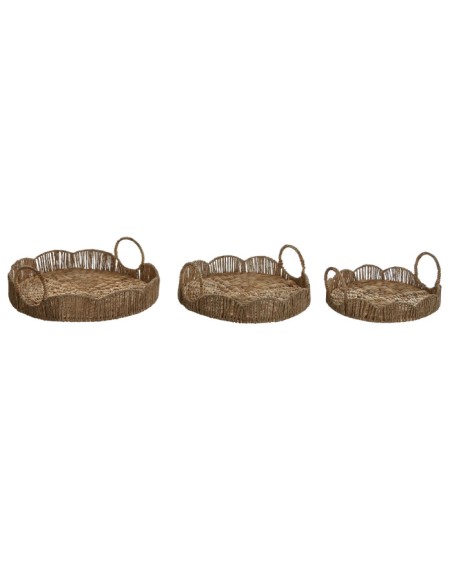 BANDEJA SET 3 JACINTO DE AGUA YUTE 44X44X14