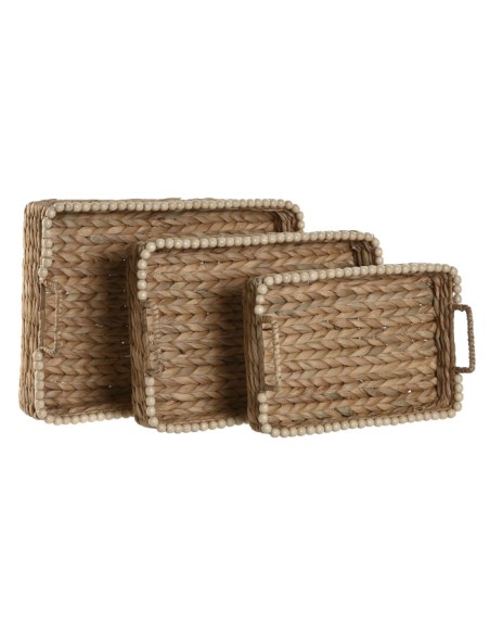 BANDEJA SET 3 JACINTO DE AGUA MADERA 44X31X12 BANDEJA SET 3 JACINTO DE AGUA MADERA 44X31X12
