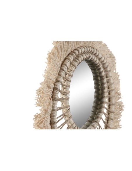 DECORACION PARED SET 3 ALGODON YUTE 20X1X20 BLANCO