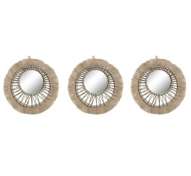 DECORACION PARED SET 3 ALGODON YUTE 20X1X20 BLANCO