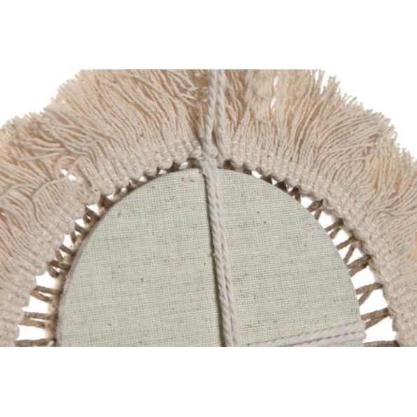 DECORACION PARED SET 3 ALGODON YUTE 20X1X20 BLANCO