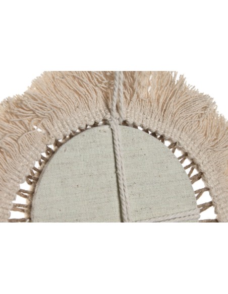 DECORACION PARED SET 3 ALGODON YUTE 20X1X20 BLANCO