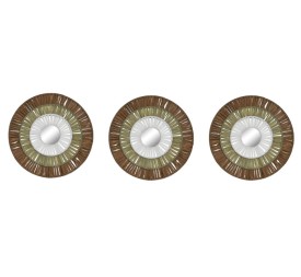 DECORACION PARED SET 3 RAFIA METAL 20X1X20 NATURAL