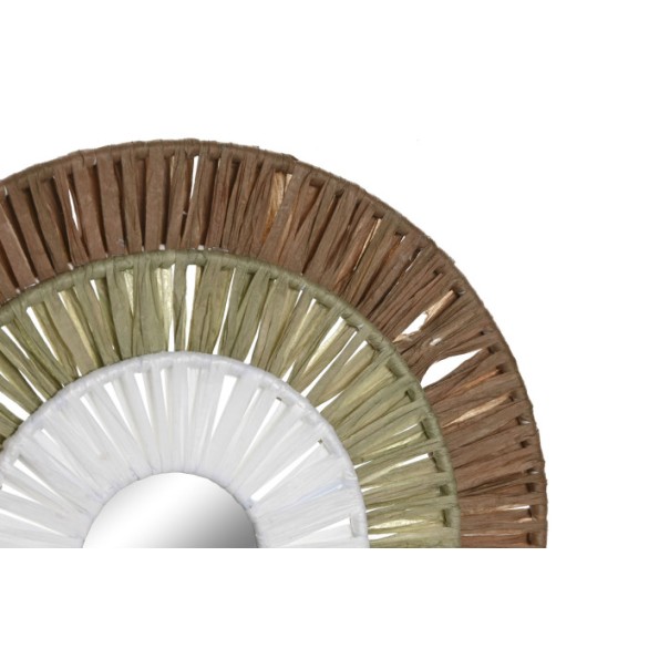 DECORACION PARED SET 3 RAFIA METAL 20X1X20 NATURAL