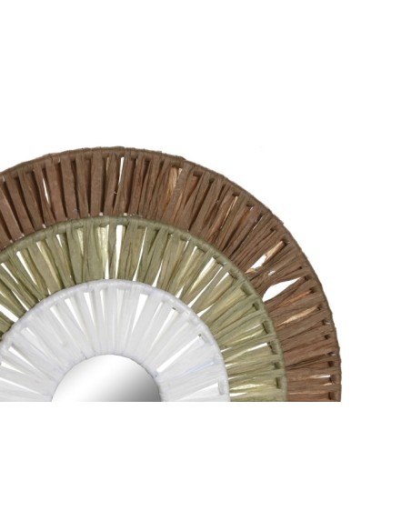 DECORACION PARED SET 3 RAFIA METAL 20X1X20 NATURAL