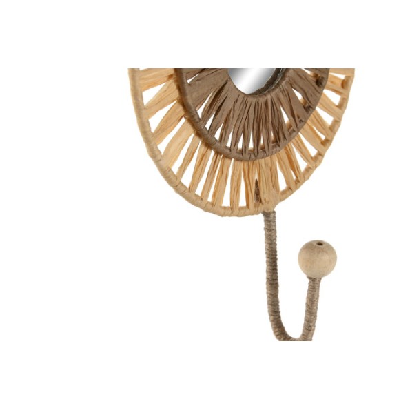 PERCHERO PARED SET 3 RAFIA METAL 16X6X20 NATURAL