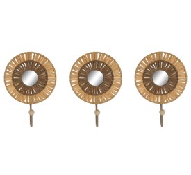 PERCHERO PARED SET 3 RAFIA METAL 16X6X20 NATURAL