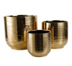 MACETERO CERAMICA S/3 ORO S.D.19H19 B.D.29H29
