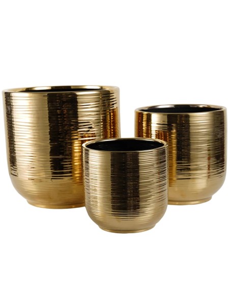 MACETERO CERAMICA S/3 ORO S.D.19H19 B.D.29H29