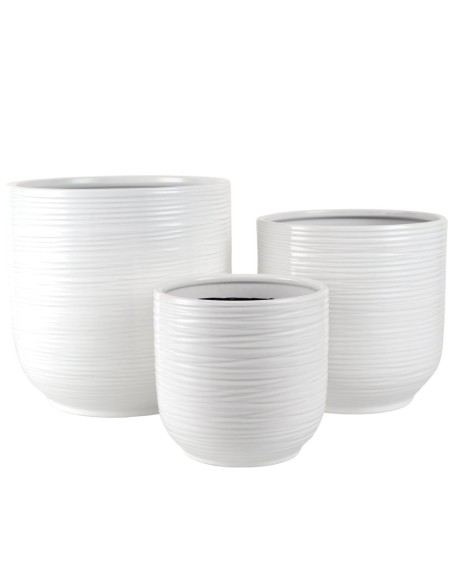 MACETERO CERAMICA S/3 BLANCO S.D.19H19 B.D.29H29