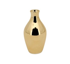 JARRÓN CERÁMICA CUELLO ESTRECHO DORADO 6X11