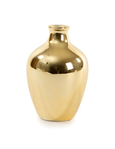 JARRÓN CERÁMICA ORO CUELLO BULLY 8X12