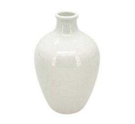 JARRÓN CUELLO ESTRECHO CERÁMICA BLANCO 8X12