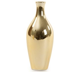 JARRON CERÁMICA ORO BASE ALTA ESTRECHA 7X17