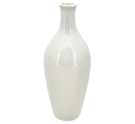 JARRON  CERÁMICA BLANCA BASE ALTA ESTRECHA 7X17
