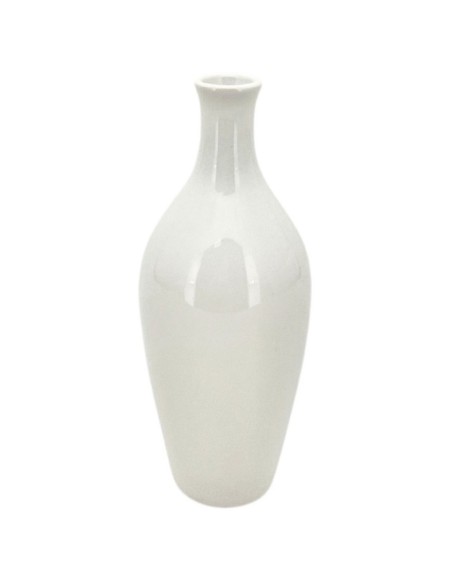 JARRON  CERÁMICA BLANCA BASE ALTA ESTRECHA 7X17