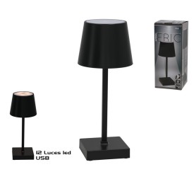 LAMPARA DE MESA CRIS 12 LED 8,5 CM NEGRA