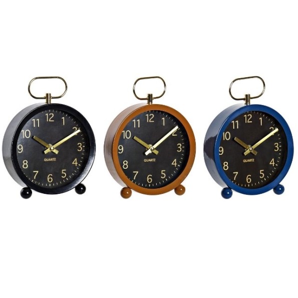 RELOJ SOBREMESA METAL 15X4X20 3 SURTIDO