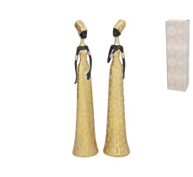 FIGURA MUJER AFRICANA 2 SURT 8,5X6,5X14,5 CM RESINA
