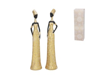 FIGURA MUJER AFRICANA 2 SURT 6,5X4,5X31,5 CM RESINA