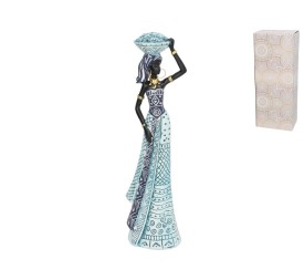 FIGURA MUJER AFRICANA ARYAM 10,5X6,5X33 CM RESINA