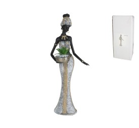 FIGURA MUJER AFRICANA NAYA 17X14X46,5 CM RESINA