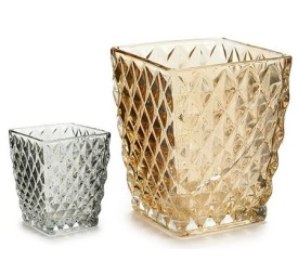 PORTAVELA CRISTAL CUAD DIAMANTE AMBAR GR