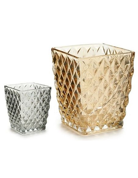 PORTAVELA CRISTAL CUAD DIAMANTE AMBAR GR