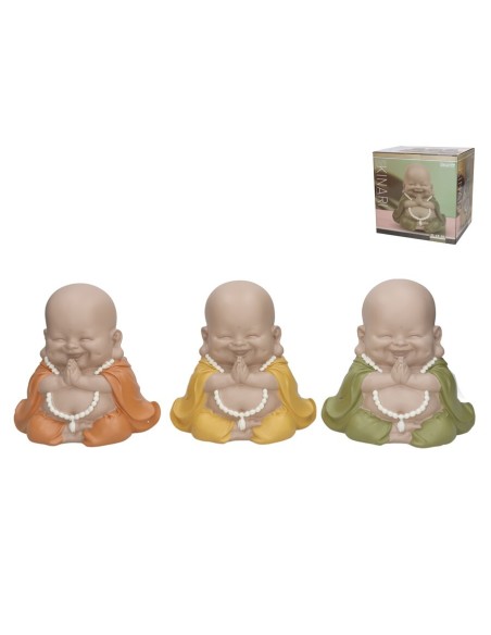 FIGURA MONJE KINARI 3 COL SURT 21X15,5X20,5 CM RES