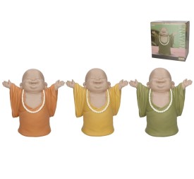 FIGURA MONJE NAYAN 3 COL SURT 27X18,5X27,5 CM RESI