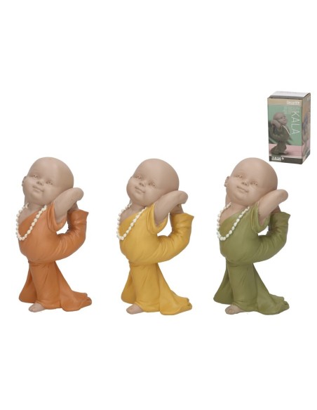 FIGURA MONJE KALA 3 COL SURT 7,5X8X14 CM RESINA