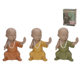 FIGURA MONJE NIRVANA 3 COL SURT 10X6X13 CM RESINA