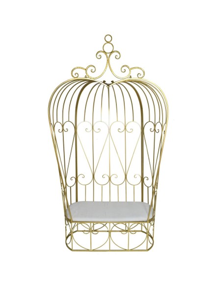 BANCO DE BODAS METAL ORO 119X57 H221.5